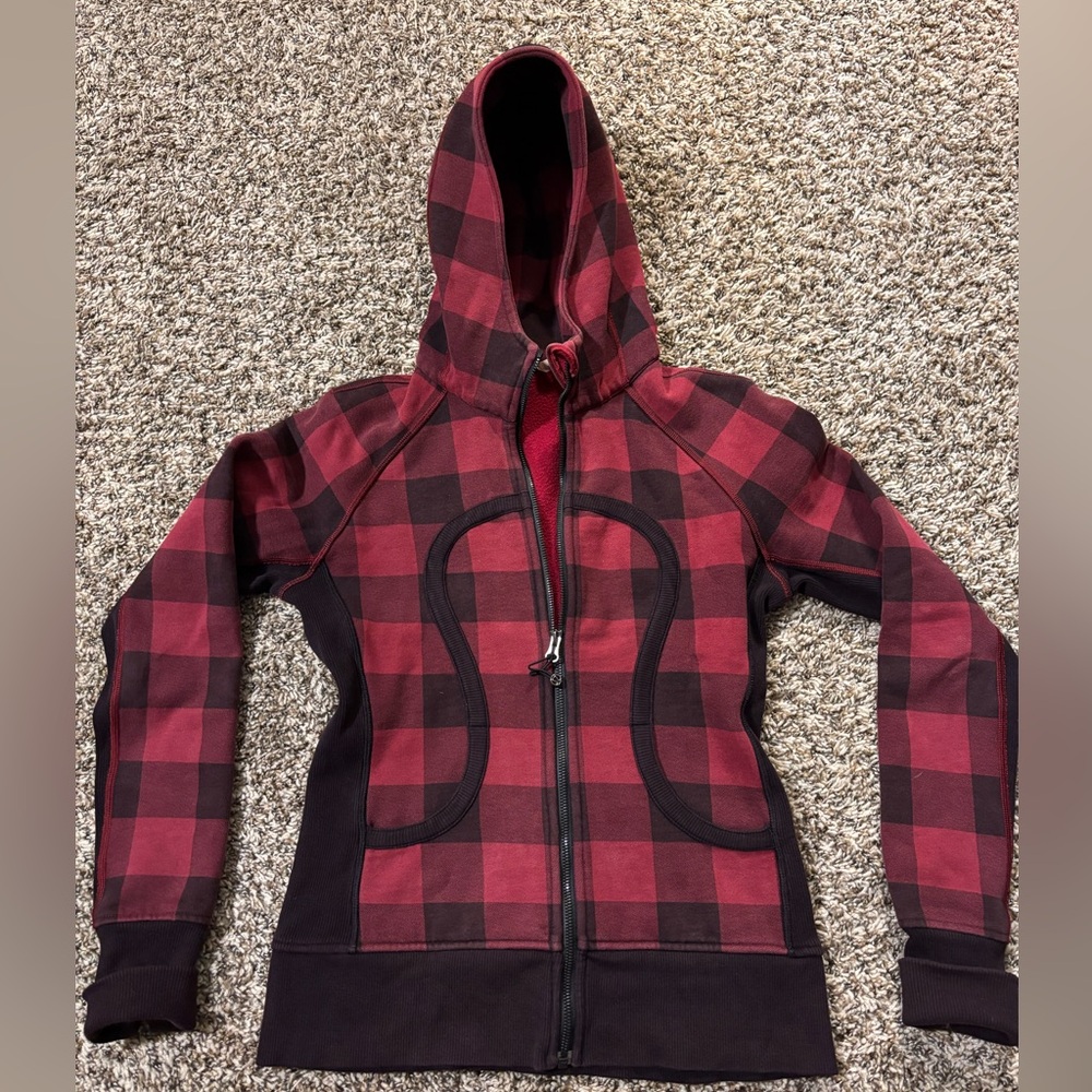 Lululemon Scuba Jacket Buffalo Check Size 6 Rare Plaid Holiday Hard To Find
